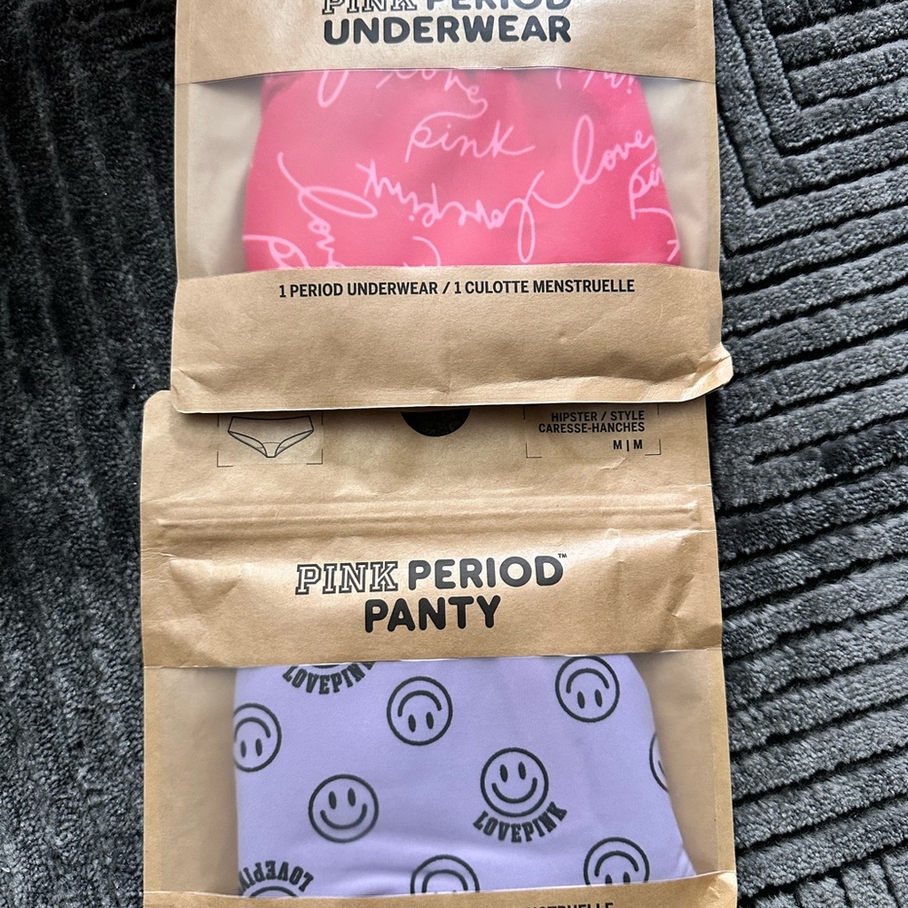 PINK Victoria's Secret Red and Purple Period Panties